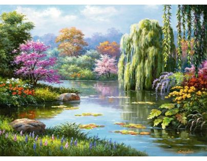 Ravensburger puzzle Pohled na jezero 500 dílků