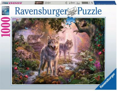 Ravensburger Puzzle Rodina vlků v létě 1000 dílků