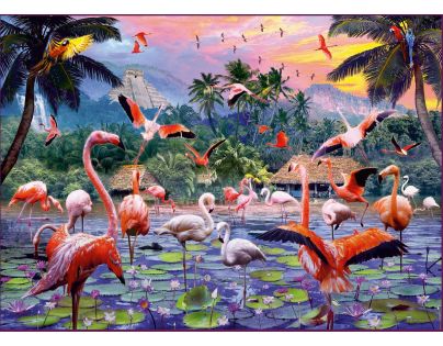 Ravensburger Puzzle Růžoví plameňáci 1000 dílků