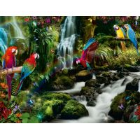 Ravensburger puzzle Barevní papoušci v džungli 2000 dílků