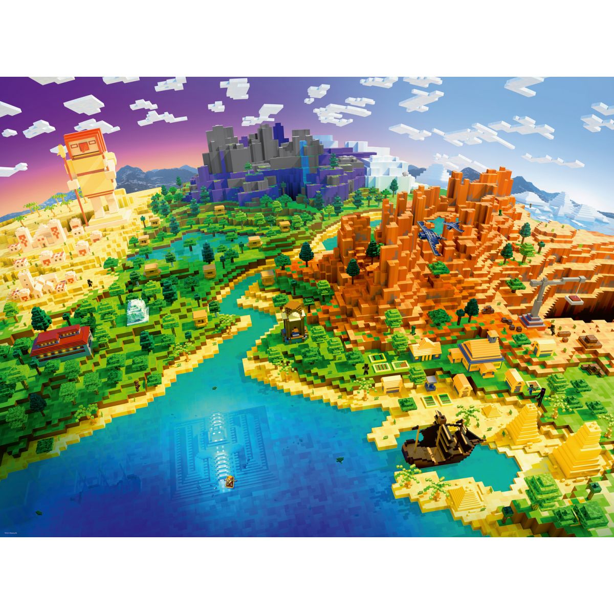 Ravensburger puzzle 171897 Minecraft Svět Minecraftu 1500 dílků