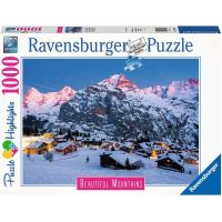 Ravensburger Puzzle Dechberoucí hory Bernská vysočina Murren ve Švýcarsku 1000 dílků 2