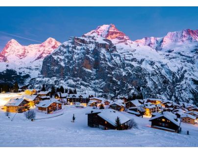 Ravensburger Puzzle Dechberoucí hory Bernská vysočina Murren ve Švýcarsku 1000 dílků