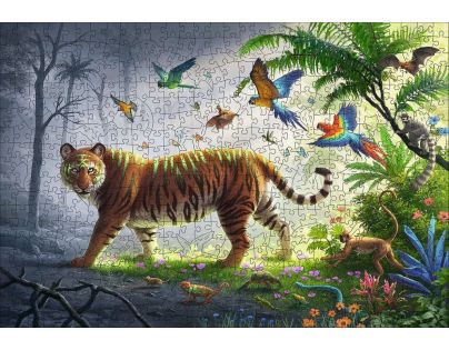 Ravensburger Puzzle dřevěné Tygr v džungli 500 dílků