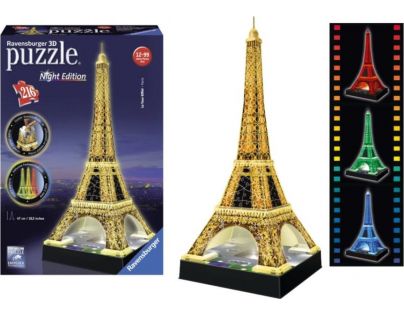 Ravensburger Puzzle 3D Noční edice Eiffelova věž 216 dílků