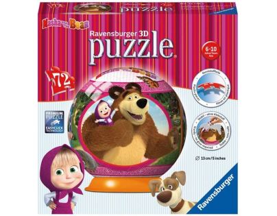Ravensburger Puzzle 3D Máša a medvěd puzzleball 72 dílků