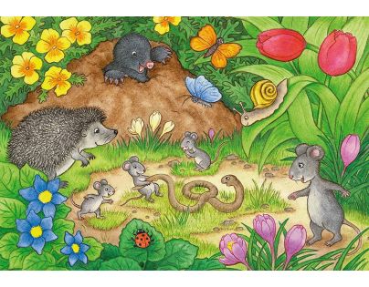 Ravensburger Puzzle Zvířata v zahradě 2 x 12 dílků