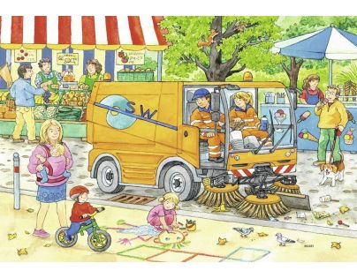 Ravensburger Puzzle Popeláři a ulice 2 x 12 dílků