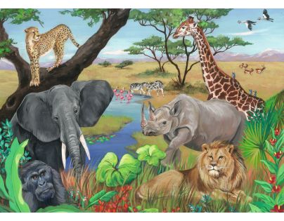 Ravensburger Puzzle Safari zvířata 60 dílků