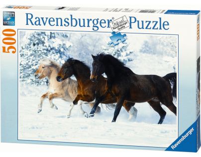 Ravensburger puzzle Cval ve sněhu 500 dílků