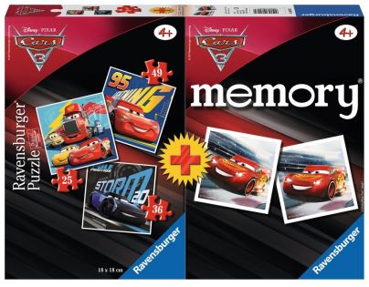 Ravensburger Puzzle Disney 69262 Auta 3 mini memory a puzzle 25,36,49 dílků