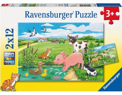 Ravensburger Puzzle 075829 Domácí zvířátka 2x12 dílků