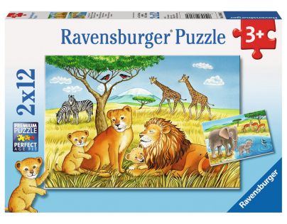 Ravensburger Puzzle Exotická zvířata 2 x 12 dílků