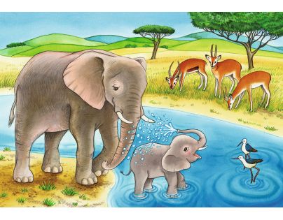 Ravensburger Puzzle Exotická zvířata 2 x 12 dílků