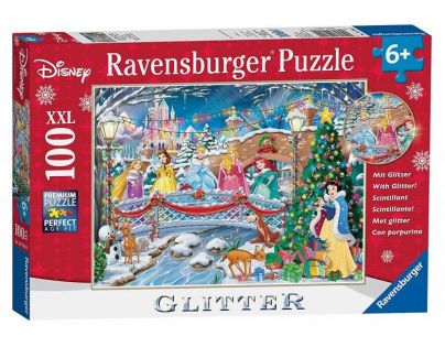Ravensburger Puzzle Glitter 107940 Disney Princezny Vánoce 100 dílků