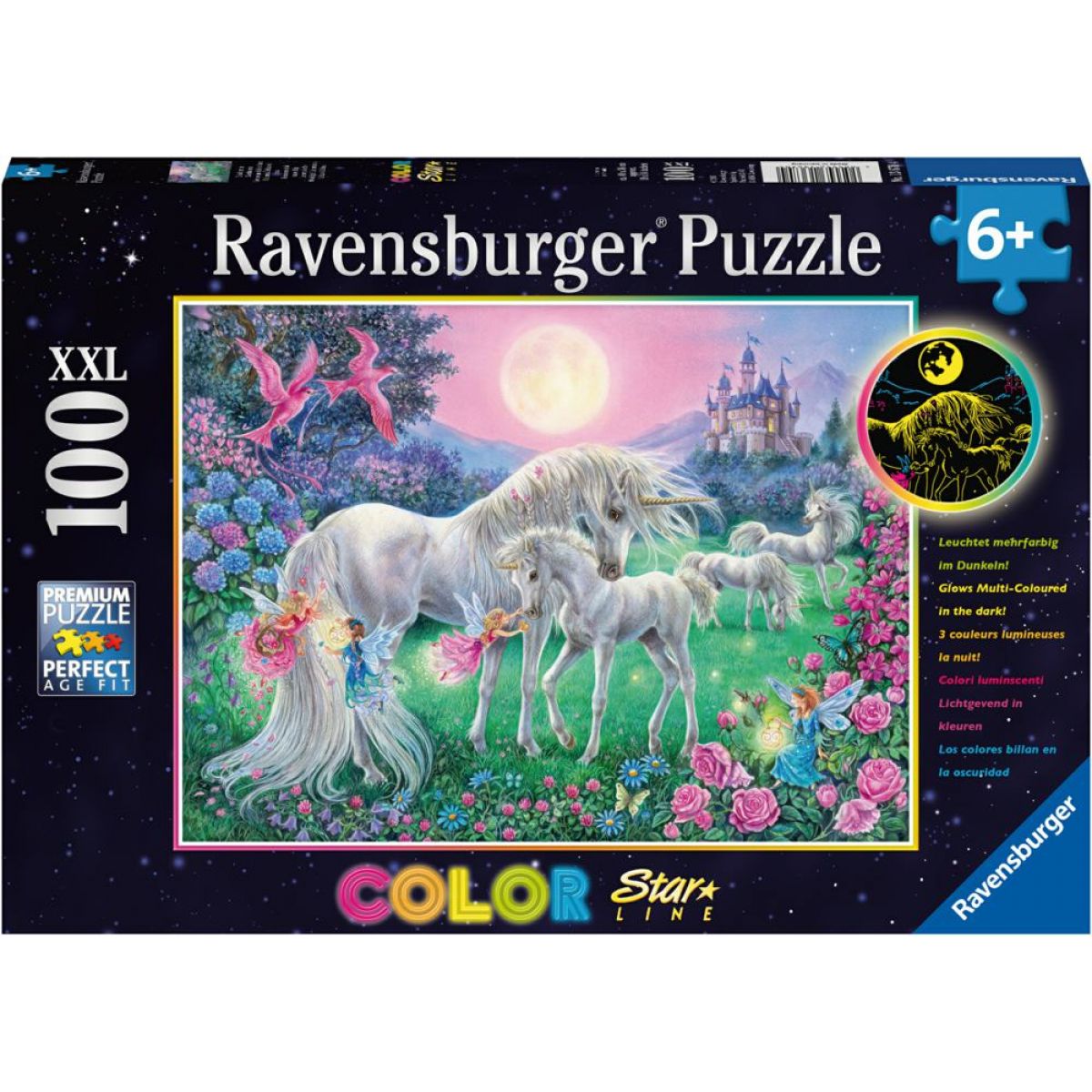 Ravensburger puzzle Jednorožec 100 dílků svítící