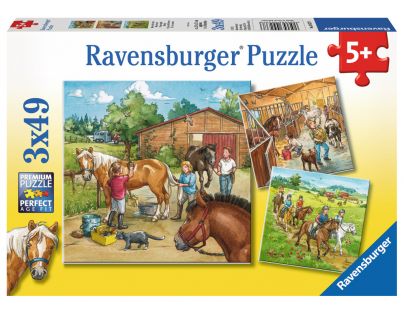 Ravensburger Puzzle Koňská farma 3 x 49 dílků