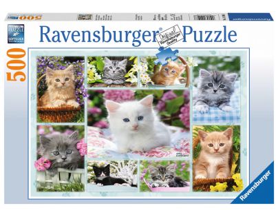 Ravensburger Puzzle Kotě v koši 500 dílků