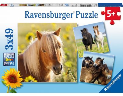 Ravensburger Puzzle Poníky 3x49 dílků