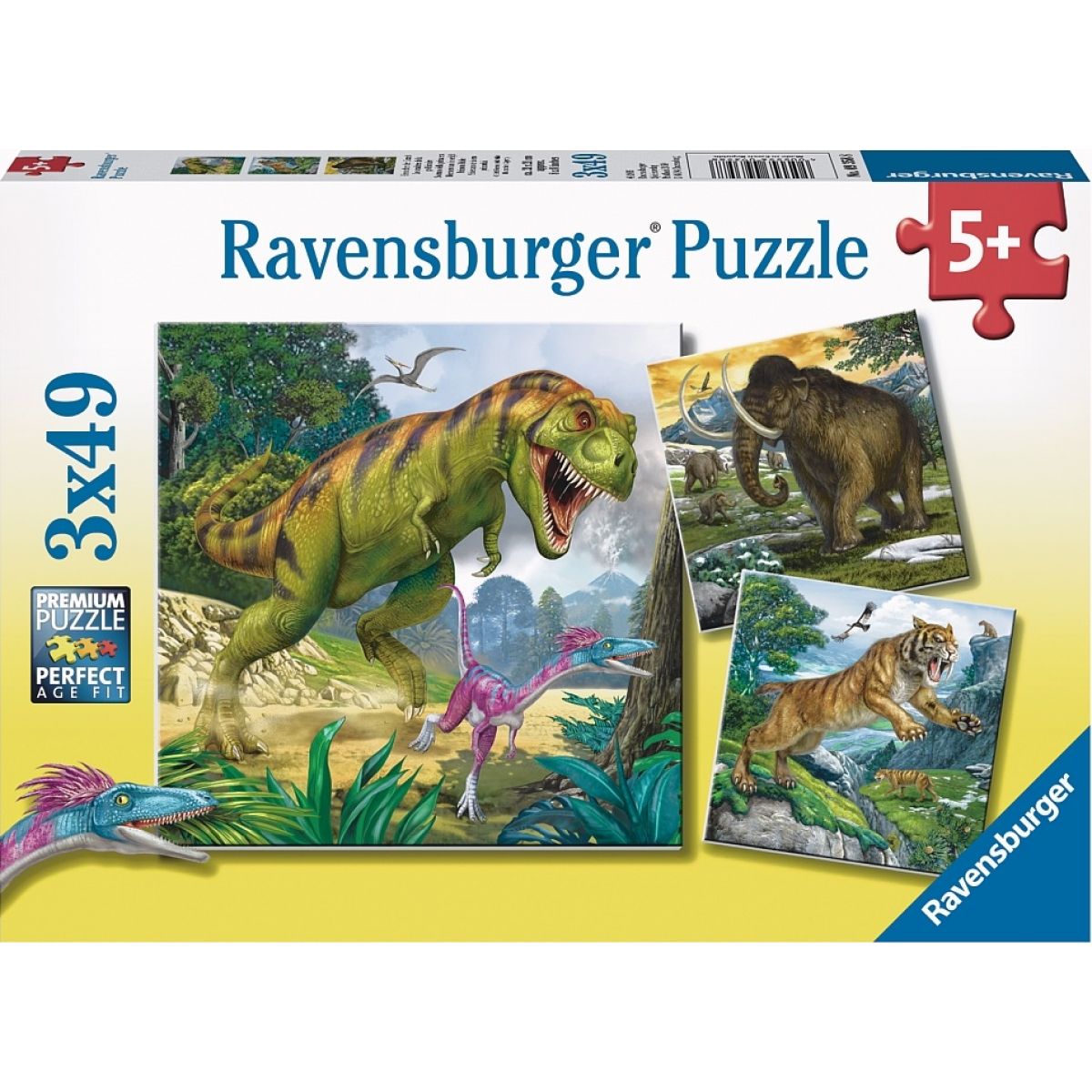Ravensburger Puzzle Pravěká zvířata 3x49dílků