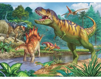 Ravensburger Puzzle Premium Svět dinosaurů 100XXL dílků + Coloring Booklet