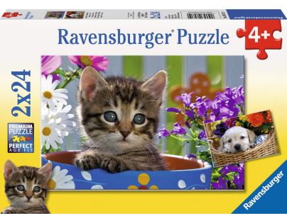 Ravensburger Puzzle Roztomilí čtyřnozí přátelé 2 x 24 dílků