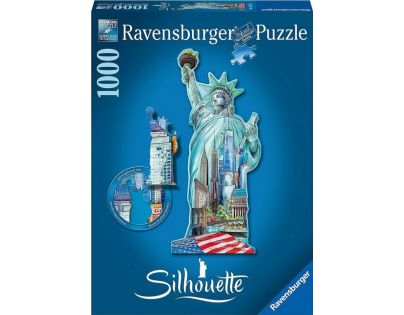 Ravensburger puzzle Socha Svobody silueta 1000 dílků