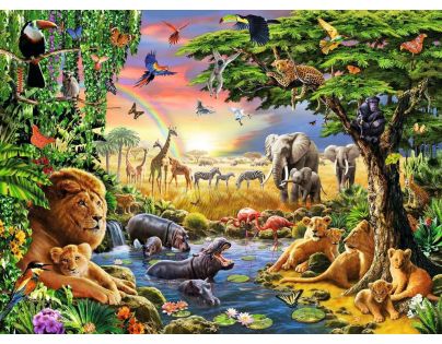 Ravensburger Puzzle Západ slunce u vodní tůně 300 dílků