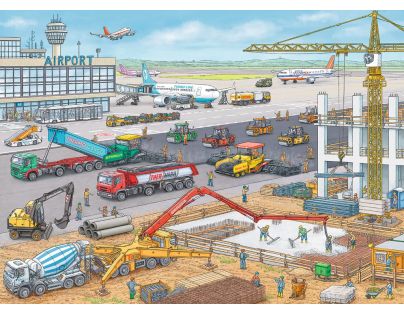 Ravensburger Puzzle Stavba na letišti 100 XXL dílků