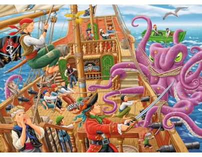 Ravensburger Puzzle XXL Dobrodružství na pirátské lodi 100 dílků
