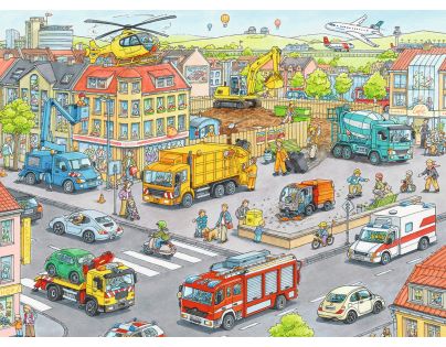 Ravensburger Puzzle Vozidla ve městě 100 XXL dílků
