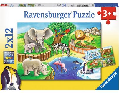 Ravensburger Puzzle Zvířata v ZOO 2 x 12 dílků
