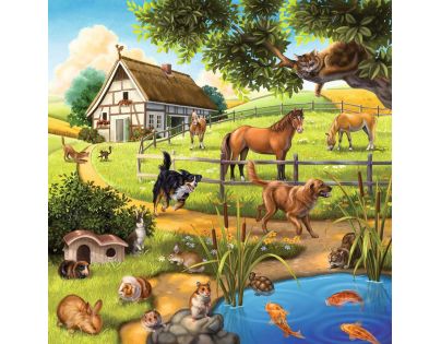 Ravensburger Puzzle Zvířata v Zoo, lese nebo v domě 3 x 49 dílků