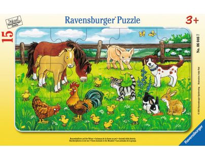 Ravensburger Puzzle Zvířata ze statku na louce 15 dílků