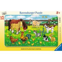 Ravensburger Puzzle Zvířata ze statku na louce 15 dílků