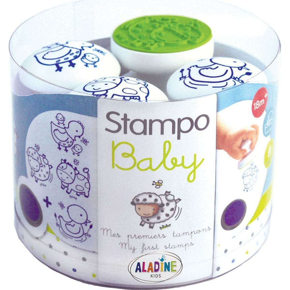 Aladine Stampo Lovely Love - Set Da 15 Timbri In Legno Con Inchiostro Per Bambini (7-11 Anni)