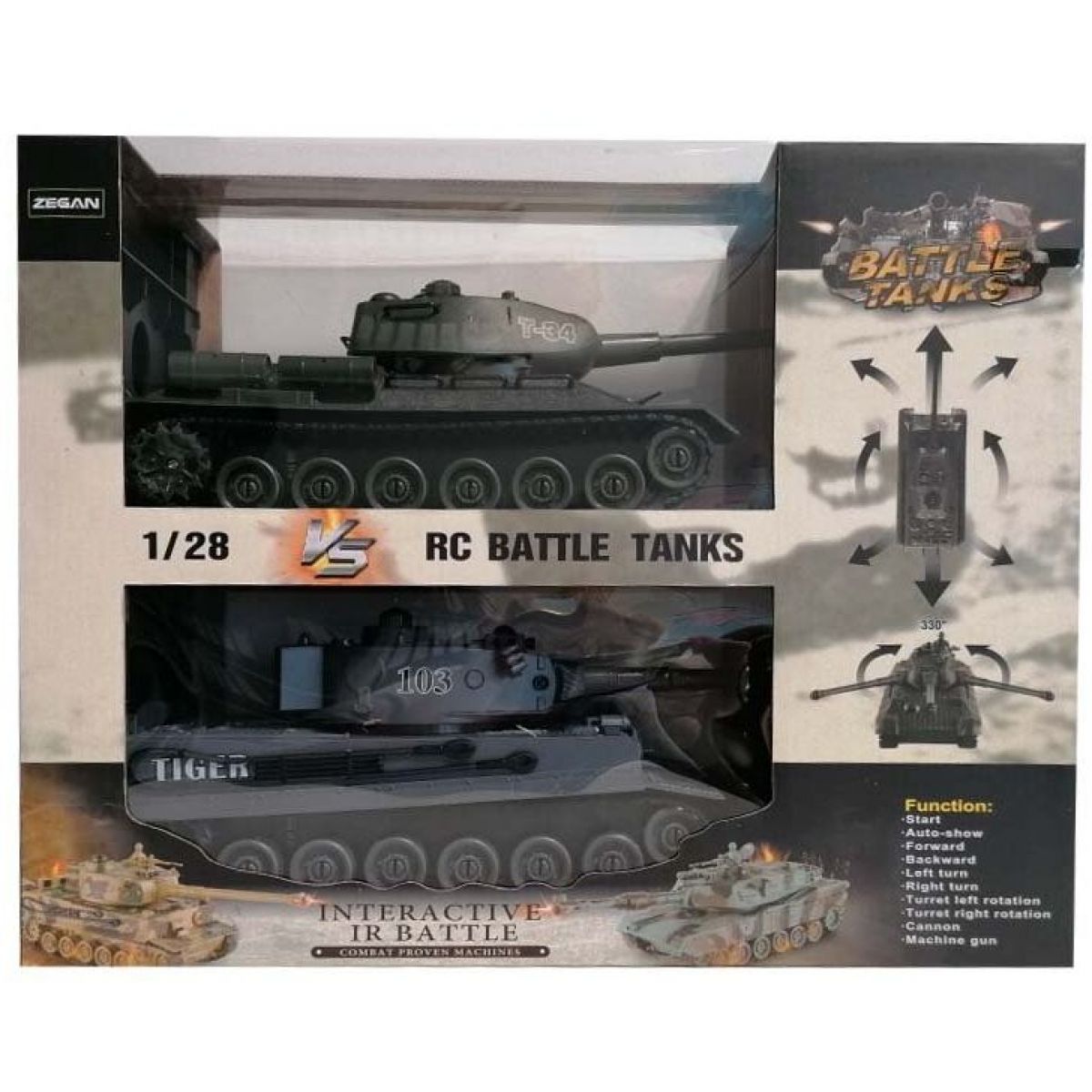 RC tanky 1 : 28 Tiger 103 a T90 sada 2 tanků