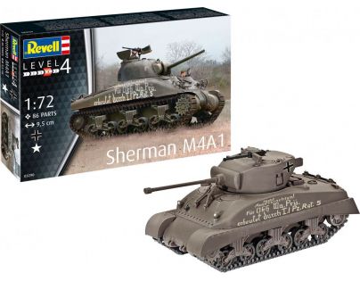 Revell Plastic ModelKit tank Sherman M4A1 1 : 72