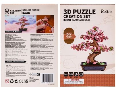 RoboTime 3D dřevěná skládačka Bonsaj sakura
