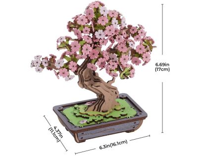 RoboTime 3D dřevěná skládačka Bonsaj sakura