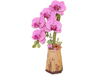 RoboTime 3D dřevěná skládačka Fialová orchidej