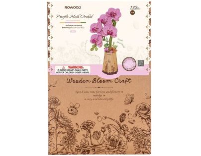 RoboTime 3D dřevěná skládačka Fialová orchidej