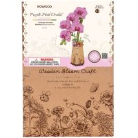 RoboTime 3D dřevěná skládačka Fialová orchidej 5