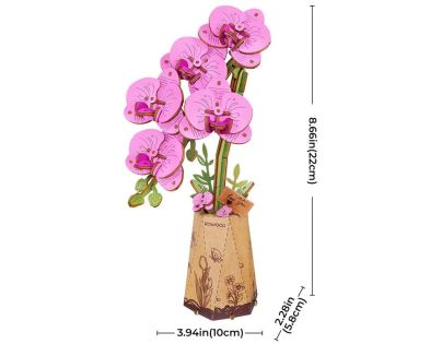 RoboTime 3D dřevěná skládačka Fialová orchidej