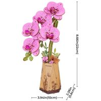 RoboTime 3D dřevěná skládačka Fialová orchidej 6