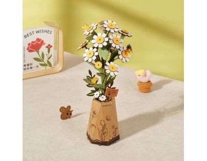 RoboTime 3D dřevěná skládačka Heřmánek