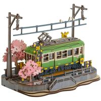 RoboTime 3D dřevěná skládačka Stanice se sakurami