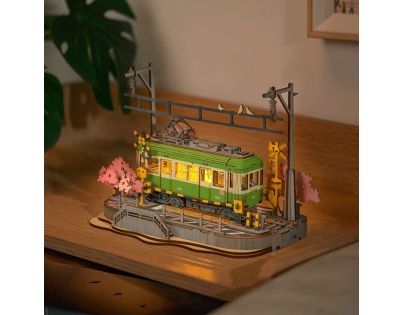 RoboTime 3D dřevěná skládačka Stanice se sakurami