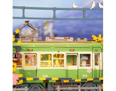 RoboTime 3D dřevěná skládačka Stanice se sakurami