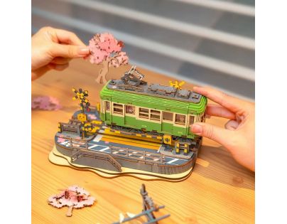 RoboTime 3D dřevěná skládačka Stanice se sakurami